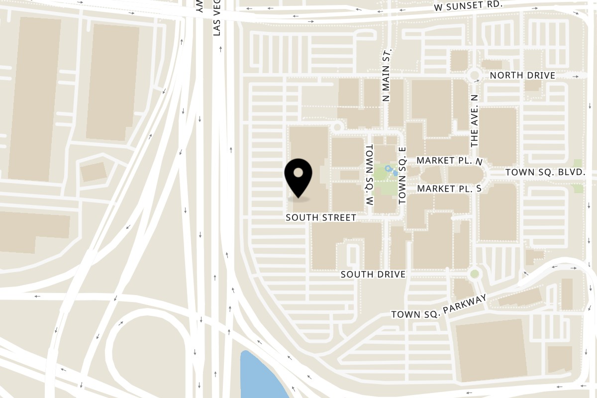 Map showing the location of Shay's Steaks on 6587 Las Vegas Blvd S in Las Vegas